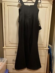 John Paul Ataker Evening Gown size 10 Black With Metallic Gold Appliqués.