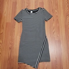 Junior Absolute Angel- Dress Size: Small Black and white Stripe Short Sleeve