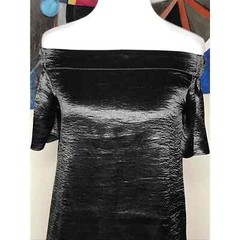 Black Cocktail Dress Off Shoulder Silky Dress Alythea Womens Sz Sm