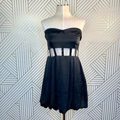 NWT KEEPSAKE the Label Here and Now Bubble Dress Black Cutout Party Mini Size 6