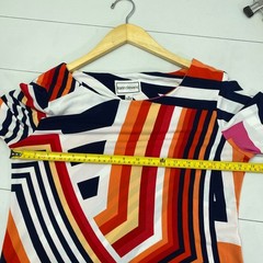 Karin Stevens Geometric Abstract Print Sheath Dress Womens Sz 10 Red Navy y2k
