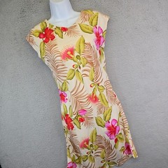 Puanani Dress Womens S A Line Shift Floral Aloha Hawaiian Flowy Colorful