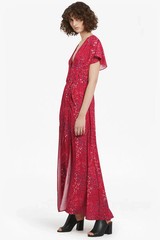 FRENCH CONNECTION Frances Drape Tie Waist Ditsy Floral Printed Maxi Dress UK12