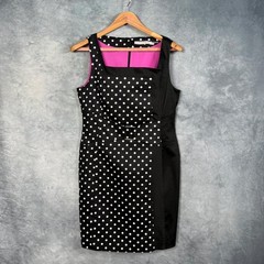 Marc New York Women&rsquo;s Polka Dot Sheath Dress UK 12 Colourblock Cotton Stretch
