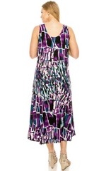 JOSTAR Purple LONG TANK DRESS Stretch SLINKY Poly Spandex Knit S M L XL 2X 3X