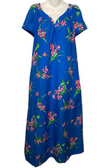 60&rsquo;s Vintage Hilo Hatties Hawaiian Maxi Dress Size Large X-Large Muu Muu Caftan