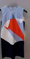 Victoria Victoria Beckham Sleeveless Mini Colourblock Sheath Dress Uk 6 vgc