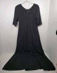 Soft Surroundings Black 1/2 Sleeve Fit And Flare Maxi Dress Size 16T Tall