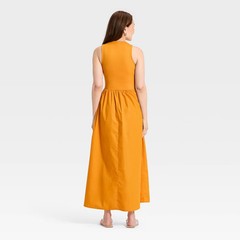 Women Knit Woven Midi Dress – A New Day Mango Orange M