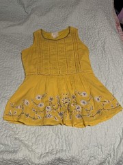 Maeve Yellow Embroidered Studded Peplum jumpsuit Sleeveless Short Size 2