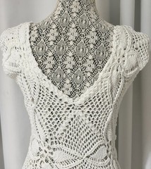 Sexy White Crocheted Mermaid Body Con Stretch Dress One Size Unbranded