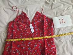 J. Crew Women&rsquo;s Collection Ruched Chiffon Dress Red Multi Ajustable Straps Nwt