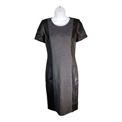 St. John Dress 2 Womens Black/Grey Knee Length Bodycon Sleeveless Round Neck