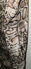 NWT~ HALSTON Brwn/Beige/Blk Animal snake Print Shift Dress V-NeckShortSleeve S/P