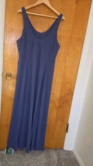 NWT Halara U-Neck Low Back Split Summer Sun Dress Womens L Blue Resortwear NWT