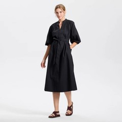 Women&rsquo;s Puff Elbow Sleeve Midi Shirtdress Universal Thread Black M