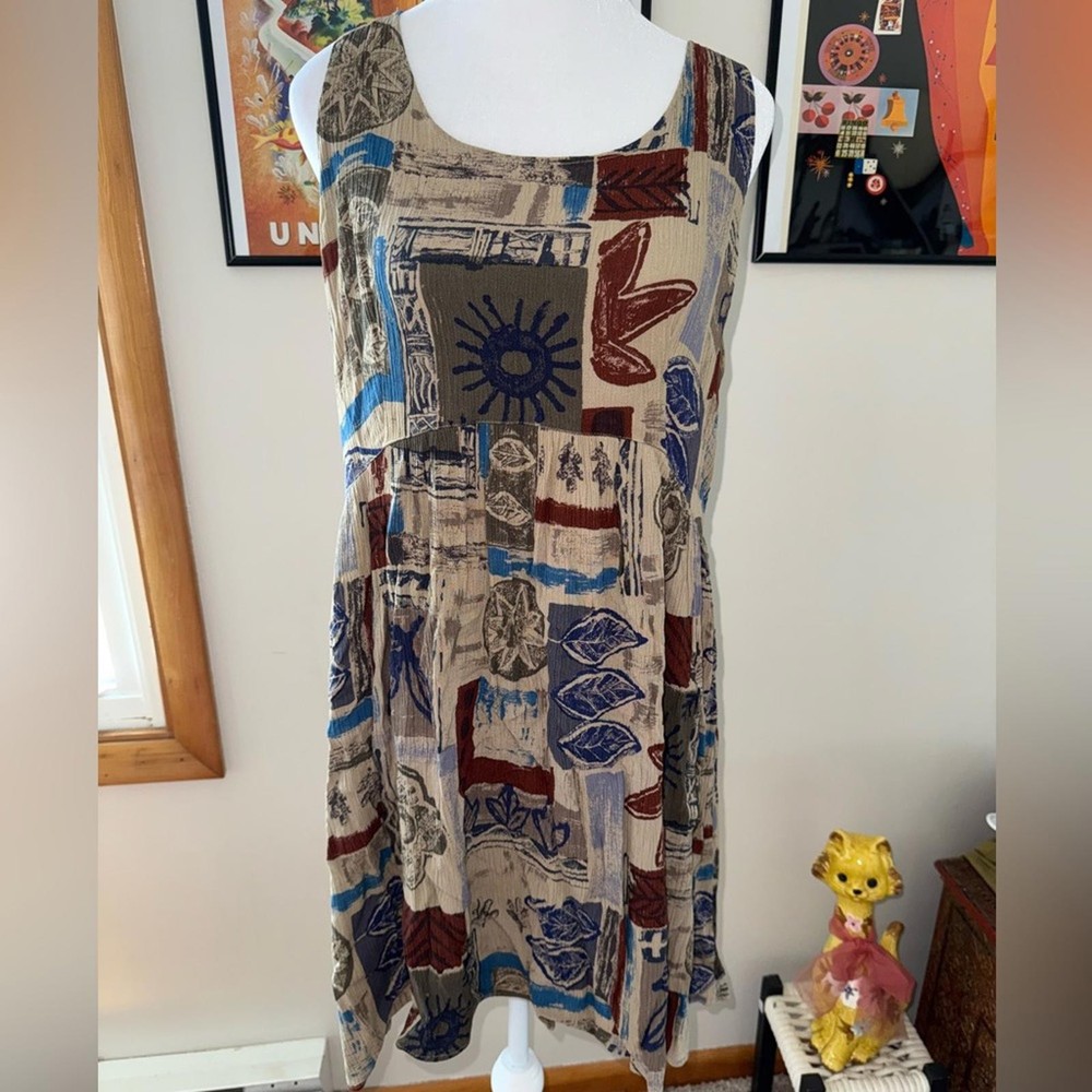 Vtg 90’s Bohemian Patchwork Sleeveless Dress
