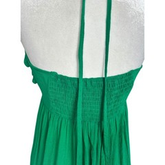 Cupshe Ruffle Halter Maxi Dress Womens Medium Green Boho Summer Beach Vacation