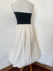 Sincerely Jules Strapless Drop Waist Bubble Hem Midi Dress Size Small Chic Date