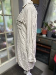Sim And Sam Linen Blend Long Sleeve Button Up Shirts Dress Size Medium (aa)