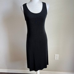 Ronni Nicole Black Vintage 90s Y2K Dress Women&rsquo;s M Petite Midi Stretch Slinky