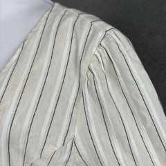 Ichi L V-Neck Button Front Stripe Midi Dress India Made Boho Travel Paris Summer