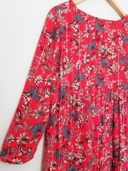 ba&sh Eve Red Floral Metallic Boho Flowy Dress Size 2, US 8 Medium Flowy $235