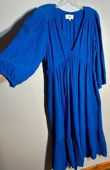 XIRENA electric blue Ella gauze cotton midi dress size S from SAKS & MINT COND