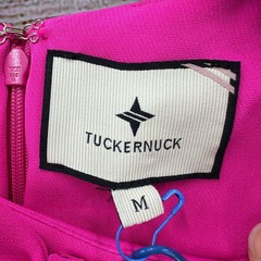 Tuckernuck Dress Womens Designer Size M Fuchsia Bows Lined Long Sleeve Pockets