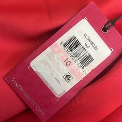 Vince Camuto one sleeve large ruffle red dress NEW size 10