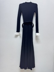 Self Portrait Knitted long-sleeved round-neck fishtail Dresses