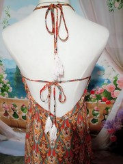 Orange Blue Multi Color Boho Maxi Summer Dress Size Medium By Luukse SD12-26