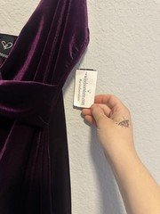 Windsor XS Purple Feelin Luxe Velvet Holiday Coquette Bodycon V-Neck Midi Dress