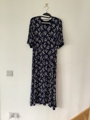 Ladies Dark Blue Mix Dress Size 16 Regular Length Brand New