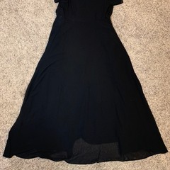 BRASS & ROE by cts Black Flutter Sleeve Wrap Maxi Dress Size S