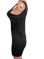 Active Basic Black Square Neck Bodycon Fitted Mini Dress M New Going Out Clubbin