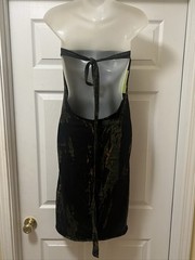 Women&rsquo;s Black Tie Dye Strapless Bodycon Midi Dress
