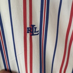Lauren Ralph Lauren 12 Striped Cotton Broadcloth Shirt Dress Red Blue White Flaw