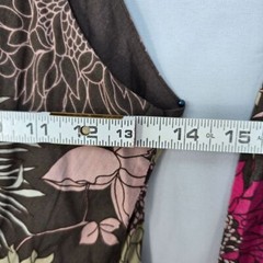 a.n.a Floral V-Neck Cotton Sundress Brown Pink Garden Party Summer Dress Size 4