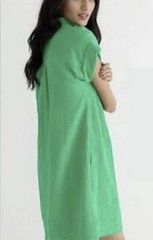 J.Crew Cotton Gauze Relaxed Shirt Dress Green Boho Coastal Size XSmall