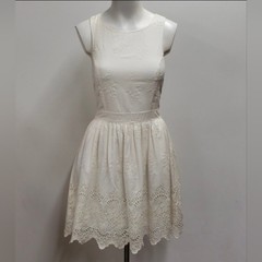 Jack Wills Eyelet Embroidered Fit & Flare Mini Dress Women&rsquo;s Size 4