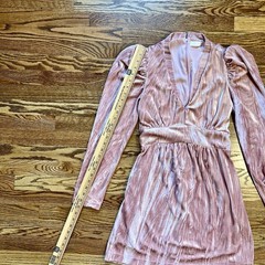 PLEASE READ DESCRIPTION Rachel Parcell Crushed Velvet Dress Pink 27 waist NWOT