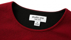 Studio One NY Colorblock Dress Sz 10 Burgundy Black Work Office Sheath Lined