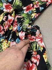 Hell Bunny Vixen black/multi ‘Maui’ floral tropical cut out mini dress small