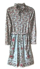 Vtg Early 70s Bleeker Street Jonathan Logan Dress 10 12 Long Sleeve Floral