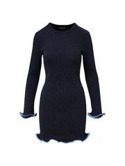 Veronica Beard Baranova Stretch Cotton Mini Cocktail Dress Size M Navy $348 NWT