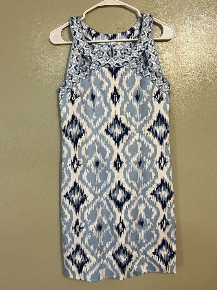 Gretchen Scot Womens Blue Geometric Print Active Wear Stretch Dress Size S