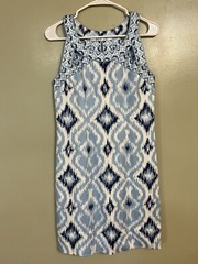 Gretchen Scot Womens Blue Geometric Print Active Wear Stretch Dress Size S