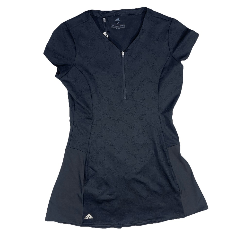 2840 Performance Half Zip Golf Tennis Dress Medium Black Stretch 50 UPF NWT M8