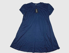 Molerani Dress Womens XL Navy Flowing Poly Cap Sleeve Soft Drape Casual